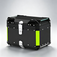 Top case moto en aluminium 80 L, étanche, à fixation rapide, pour scooter et vélo électrique, avec dossier et doublure en cuir