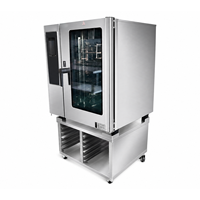Horno Combinado Eléctrico de 6 Bandejas con Vaporera, Pantalla Táctil de 7 Pulgadas y Caldera para Hoteles, Carnes, Pan y Verduras