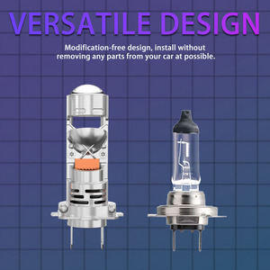 مصباح أمامي LED للسيارة من سلسلة RYD XF H7 مع عدسة صغيرة ووظيفة التوصيل والتشغيل، بقوة 6400 لومن و64 واط مع مروحة. - Product Image 4