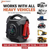 Pine Energy Hochleistungs-Starthilfegerät 12V/24V 63000mAh 30000A für Diesel-LKW/Benzinmotor/Auto/Motorrad -40 bis 65°C Arbeitstemperatur