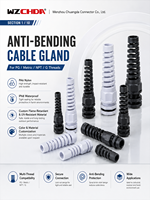 Connecteur d'entrée de câble étanche IP68 à décharge de tension spirale NPT3/8 en nylon pour usage industriel, diamètre de câble 5-10mm, anti-pliage