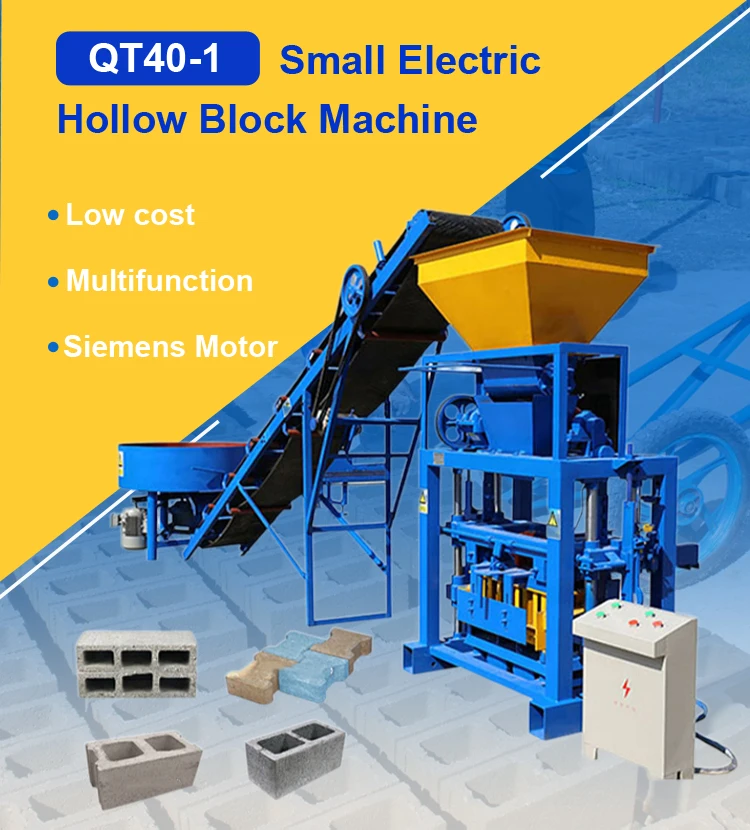 QT40-1 china small cheap semi automatic co<em></em>ncrete hollow block brick making machine in haiti