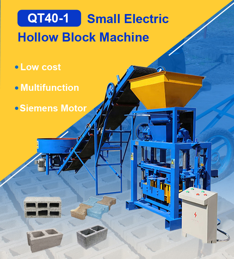 QT40-1 china small cheap semi automatic co<em></em>ncrete hollow block brick making machine in haiti