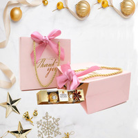 Emballage de luxe personnalisé avec impression de logo sacs-cadeaux roses petits mini sacs-cadeaux de remerciement en vrac pour baby shower, anniversaire, mariage