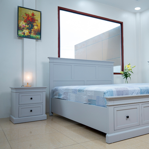 โต๊ะข้างเตียงแบบ2ลิ้นชักทำจากไม้แข็งคุณภาพดีที่สุดเฟอร์นิเจอร์ห้องนอนพร้อมประกอบโต๊ะข้างเตียงสำหรับโรงแรมอแมนด้า - Product Image 2