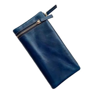 <span class=keywords><strong>Portafoglio</strong></span> Lungo in Vera Pelle Premium Hongli per Donne, Pochette Vintage Personalizzata <span class=keywords><strong>Blu</strong></span> Lucido - Product Image 5