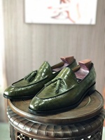Mocassins Homme Cie ML06 à Glands en Cuir de Veau Gaufré Croco, Faits à la Main de Haute Qualité, Couleurs Peintes à la Main, Chaussures Décontractées et de Mariage