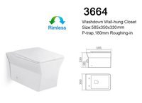 Chaozhou articles sanitaires de salle de bain de haute qualité toilette suspendue en céramique réservoir dissimulé système d'eau cuvette de toilette murale blanche