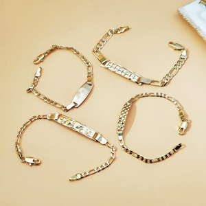 Bracciale Trendy Placcato Oro 18K con Catena Figaro, Stile Retrò ID Cuban <span class=keywords><strong>Link</strong></span> per Uomo e Donna - Product Image 1