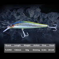 Leurre de pêche FJORD Hard Minnow Stickbait 130mm 52g pour thon, leurre coulant à longue portée
