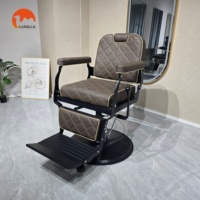 Fauteuil de Barbier Inclinable Marron Moderne et Traditionnel pour Salon de Coiffure, Salon de Beauté et Spa