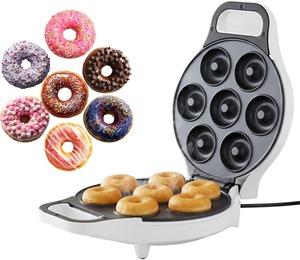Machine à mini-beignets facile à utiliser - Antiadhésive, prépare 7 beignets en même temps, idéale pour les petits déjeuners et les moments de pâtisserie amusants pour les enfants - Product Image 2