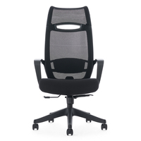 Chaise de bureau de direction ergonomique en maille avec dossier haut réglable et appui-tête, logo personnalisé