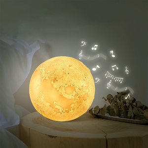 New Product 15CM Touch <strong>Wireless</strong> Speaker Moon <strong>Lamp</strong> with Colorful Light 3D Print Night Light - Product Image 1