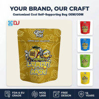 Fabriksprijs Matte Gouden Citroen Art Geurdicht Voedselveilige Staande Mylar Zak 3,5g Met Tear Notch voor Huisdierenvoer Gedroogd Fruit Snacks
