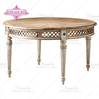 Ensemble de table à manger ronde en bois massif pour restaurant, usage commercial, mariage et hôtel, durable et facile à nettoyer, pour l'extérieur