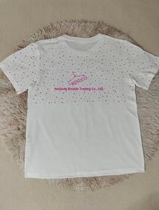 T-shirt pour <span class=keywords><strong>Homme</strong></span> Mode Été 2025 en Coton 180 <span class=keywords><strong>g</strong></span> à Manches Courtes Étoiles Strass Cyber Populaire de Niche - Product Image 6