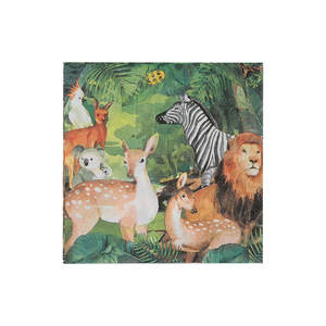 Forest Animals Printed Paper Napkins 330mmx330mm For Themed Party Disposable Serviettes - Product Image 5