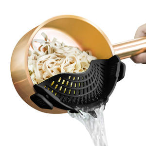 Passoire à clipser en silicone pour casseroles et poêles, passoire à pâtes, passoire alimentaire à clipser pour viande, légumes, fruits, passoire de cuisine en silicone - Product Image 1