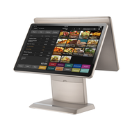 Système de point de vente à double écran 15,6 pouces avec Intel I3/I5/I7 Android Windows Bluetooth/Wi-Fi Garantie 1 an pour caisse enregistreuse de supermarché