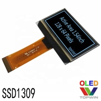 Pantalla OLED de 1.54 pulgadas (1.54\") 128x64 píxeles UG-2864KLBMG01 con interfaz I2C SPI