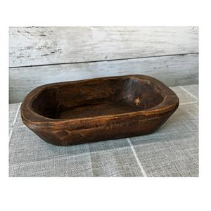 Cuenco de almacenamiento y servicio de pan ovalado rústico de madera Natural hecho a mano, acabado liso para uso en el hogar y restaurante - Product Image 1