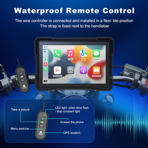 Navegador GPS Portátil de 5'' para Motocicleta con Pantalla Táctil, DVR Doble, Bluetooth, Carplay/Android Auto Inalámbrico, Impermeable IP67 ZC11A+TPMS - Product Image 6