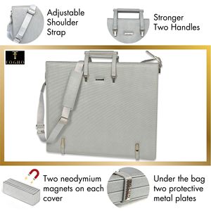 A2 <b>Leather</b> <b>Binder</b> Portfolio Gift for Painters and Artists <b>Leather</b> Padfolio Folder with Art Supplies Bag - Product Image 3