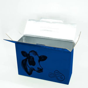 กล่องกระดาษแข็งสำหรับขนส่งเนื้อวัวแบบเก็บความร้อน บุด้วยกระดาษฟอยล์อะลูมิเนียม กล่องเก็บความเย็นสำหรับขนส่งอาหารแช่แข็ง - Product Image 3