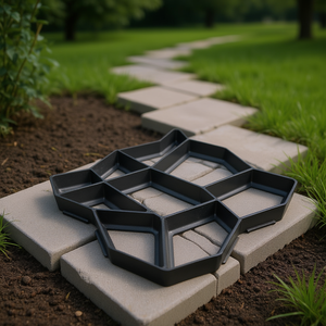 Moule de pavage de jardin 16,5x16,5x1,6 po, lot de 2, pour pavés, design moderne, moule à pierres de paysagisme - Product Image 2