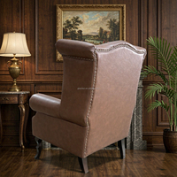 Fauteuil à une place de style américain vintage, chaise en cuir rétro pour la maison, le bar, l'hôtel ou le salon à whisky et cigares