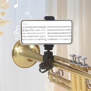 Verstellbarer Telefonst änder für Musik instrumente aus Messing mit Handy halter Noten lese zubehör - Product Image 1