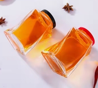 150ml 360ml Stoples Kaca Kosong Bentuk Unik untuk Kemasan Madu 500g dengan Tutup