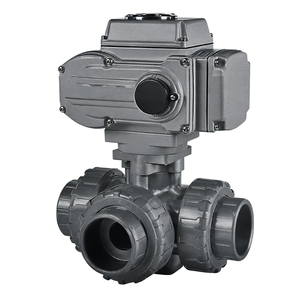 COVNA Urgent Order Electric Valve DN40 Three Way L Port 24V AC Modulating Electric Actuator PVC <b>Plastic</b> True Union Ball Valve - Product Image 3