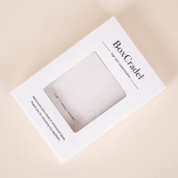 Boîte cadeau à tiroir coulissant rigide avec logo personnalisé, fenêtre transparente en PVC, emballage en carton blanc pour petits articles