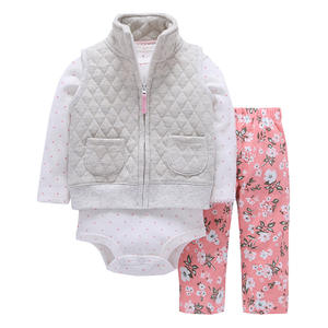 Ensemble 3 pièces en coton à capuche pour enfants (garçons et filles) : veste, barboteuse et pantalon – Vêtements pour bébés et jeunes enfants - Product Image 4