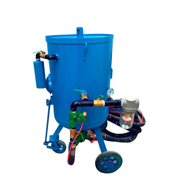 Portable Wheel Type Dust-free Sand Blasting Machine Sandblaster with CE Certification stone sand blasting machine