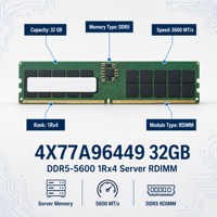 03LA741 4X77A96449 32GB 1RX4 DDR5 5600RDIMM Memori Server