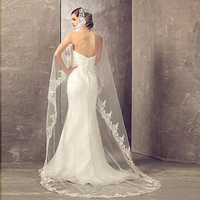 Voile de Mariée LUOXIN Meilleure Vente Long en Tulle une Couche avec Dentelle