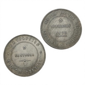 1873 สเปน คาร์ตาเฮนา รีโวลูชั่นารี 5 เปเซตาส (20 เรอัล) เหรียญที่ระลึกสไตล์โบราณ ของขวัญ ของตกแต่งบ้าน - Product Image 2