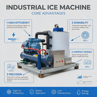 Machine à glace en flocons d'eau de mer personnalisable en SUS316 pour bateaux de pêche en haute mer et la conservation des fruits de mer frais