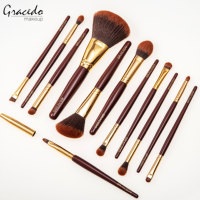 Ensemble de buissons de maquillage Gracedo Fournisseur Échantillon gratuit Pinceau de maquillage professionnel personnalisé en cheveux synthétiques avec manche rose