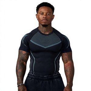 Custom Running Compression Shirt Manufacturer Gym Fitness T Shirt Quick Dry Four Way Stretch OEM ODM Bulk Production Factory - Product Image 1