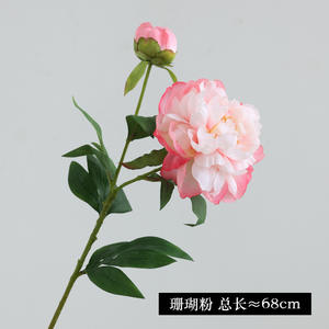 Di alta qualità 2 teste di <span class=keywords><strong>peonia</strong></span> Bouquet di fiori artificiali cinese decorazione da tavola ornamenti eleganti per regali di natale - Product Image 5