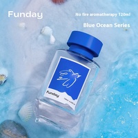 Fangdi 120ml Série Océan Bleu Diffuseur de parfum sans flamme à bâtonnets pour huiles essentielles, Désodorisant d'ambiance pour hôtel et maison, Coffret cadeau, Durée 60 jours 60-90