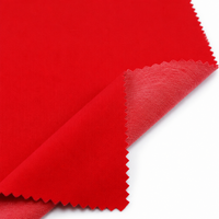 Tissu en polyester/spandex tricoté extensible et respirant, teint en rouge, en soie de lait, de poids moyen, personnalisable pour les vêtements pour filles, largement utilisé