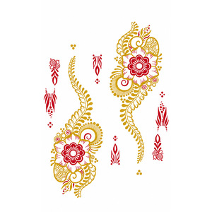 Autocollants de <span class=keywords><strong>tatouage</strong></span> en papier à motif floral en <span class=keywords><strong>dentelle</strong></span>, style ethnique, motifs colorés estampés à l'or, imperméables, longue durée, lavables, pour le dos et les <span class=keywords><strong>bras</strong></span> - Product Image 4