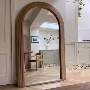 Vintage Art <strong>Deco</strong> Style Full-Length Floor Standing <strong>Mirror</strong> with Wood Frame and Glass | Decorative for Bedroom/Living Room &amp; Hotels - Product Image 2
