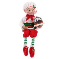 Figura de Duende Chef Navideño con Gorro de Chef Blanco y Adorno de Aloe, Decoración Única, Mascotas Navideñas