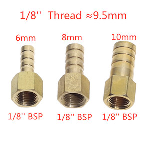Brass Hose Phù Hợp 4mm 6 8 10 barb đuôi 1/8 "1/4" 1/2 "3/8" BSP nữ chủ đề đồng nối Doanh coupler adapter - Product Image 3